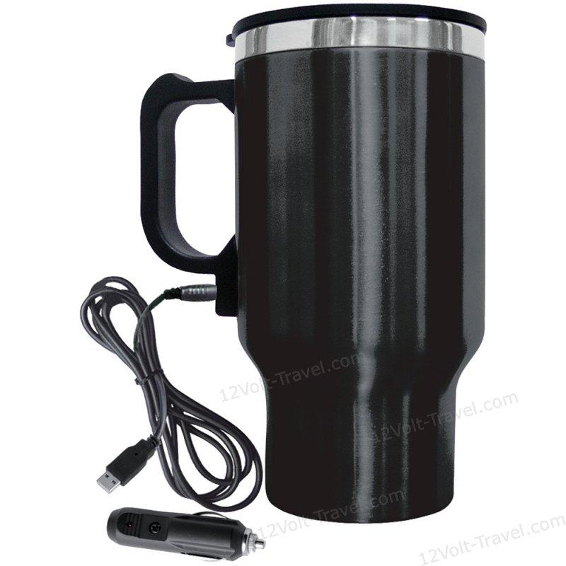 Brentwood CMB-16CSB Heated Travel Mug with USB 12Volt Adapter