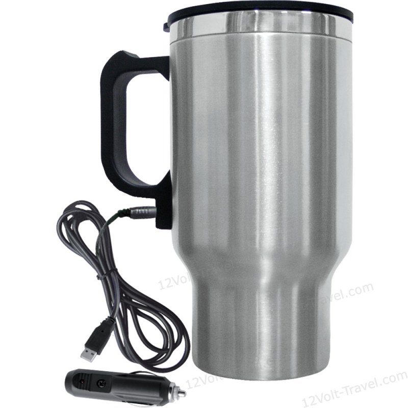  46℉-113℉ Electric Heating & Cooling Water Bottle, 330ML USB  Heated Travel Mug Coffee Warmer for Car Office Travel Camping (White): Home  & Kitchen