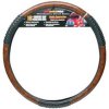 18" Comfort Grip Steering Wheel Cover - Black Woodgrain Massage